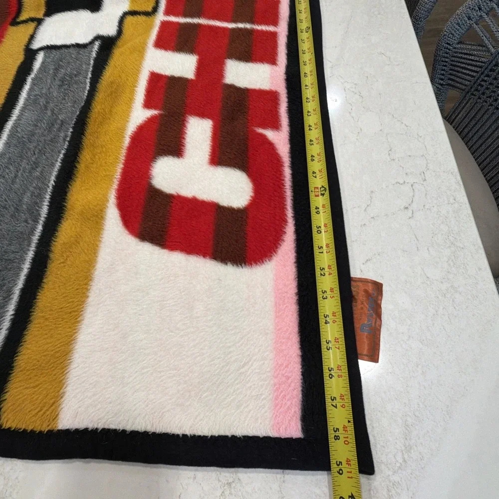Vintage Kansas City Chiefs San Marcos Rylex Throw Stadium Lap Blanket 59 X 30